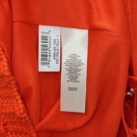 New Eliza J Womens Ora Crochet Knit Midi Dress Sleeveless Orange Size Small - Picture 5 of 5